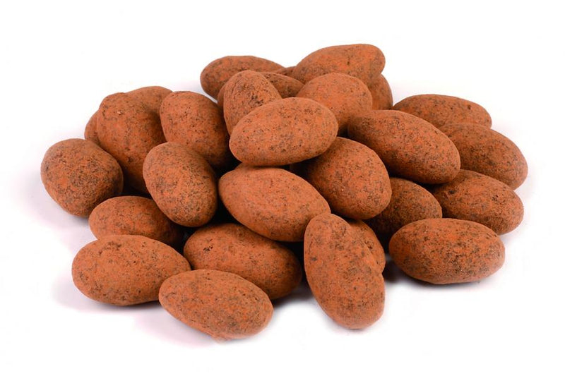 Organic fair trade chocolate almonds with cinnamon